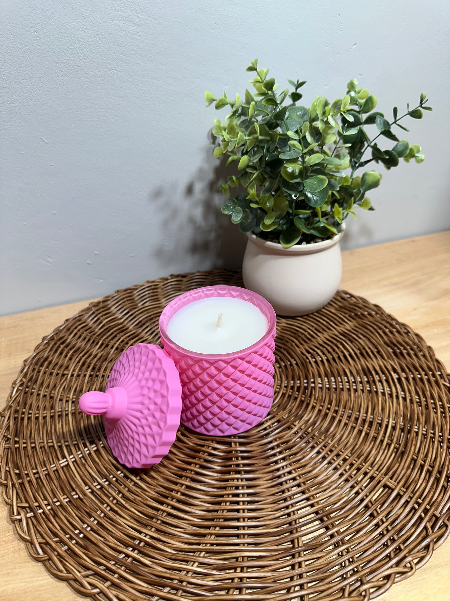 Pink Geo Candle